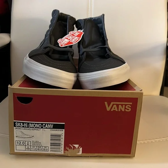 Van’s Men’s SK8-Hi (Mono Canvas) Size 12 Asphalt - Picture 2 of 5